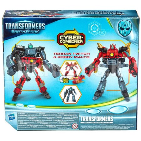 TRANSFORMERS transformators Earthspark Cyber-Combiner Terran Twitch & Robby Malto, F8438 