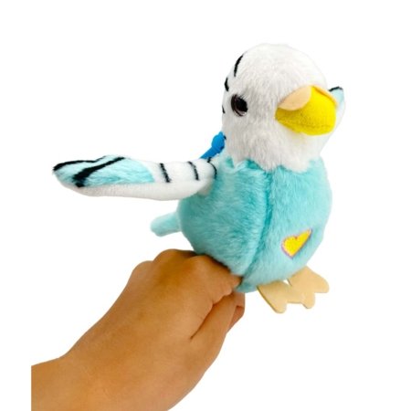 HAPPY YAPPERS interaktīva plīša rotaļlieta Zilā Viļņotā Papagailīte, 9404 