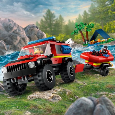 60412 LEGO® City 4x4 Ugunsdzēsēju Auto Ar Glābšanas Laivu 
