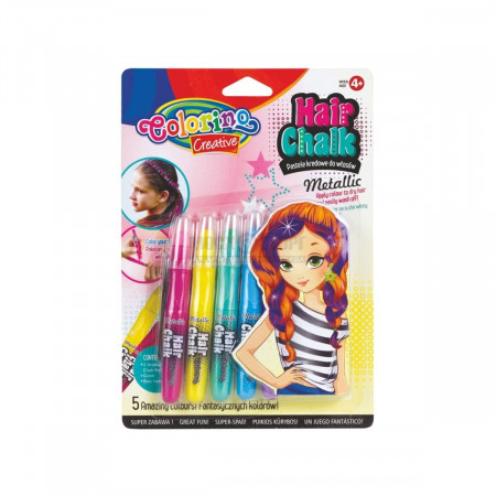 COLORINO CREATIVE Krīts matu krāsošanai 5 metāliskas krāsas, 68680PTR 68680PTR