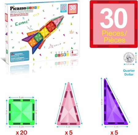 PICASSO TILES Magnētiskais konstruktors 30 gab., PTM30 