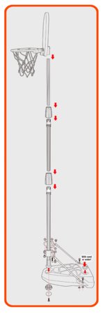 STAMP Iron Man basketbola statīvs ar gaismām un skaņām, 100–160 cm, IM725652 