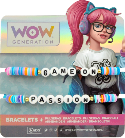 WOW GENERATION rokassprādzes ar ziņojumu kastītes iepakojumu, WOW00008 