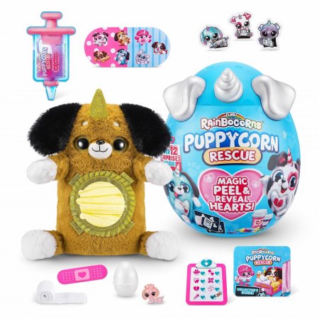 RAINBOCORNS plīša rotaļlieta ar aksesuāriem Puppycorn Rescue, 9261 9261