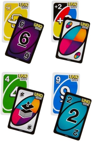 MATTEL GAMES UNO spēle ar divpusējām kārtīm, GDR44 