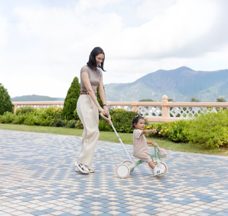 GLOBBER mācību trīsritenis Learning Trike 3in1 Plus, pistāciju, 738-109 
