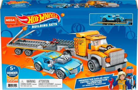 MEGA CONSTRUX HOT WHEELS monster truck vilcējs ar mašīna, GYG66 GYG66