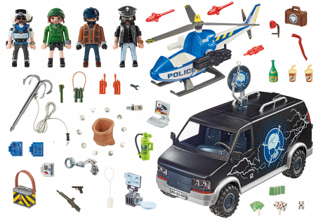 PLAYMOBIL CITY ACTION Bēgošā busiņa helikoptera vajāšana , 70575 70575