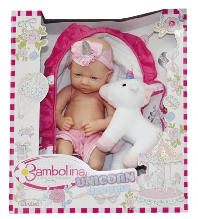 BAMBOLINA lelle - mazulis ar plīša vienradzi Unicorn Dreams, 36cm, BD1263 