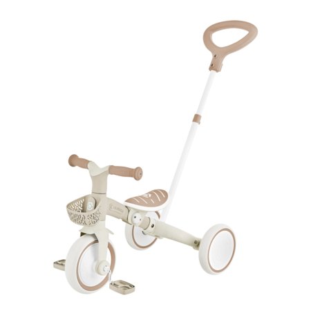 GLOBBER mācību trīsritenis Learning Trike 3in1 Plus, kokosriekstu, 738-466 