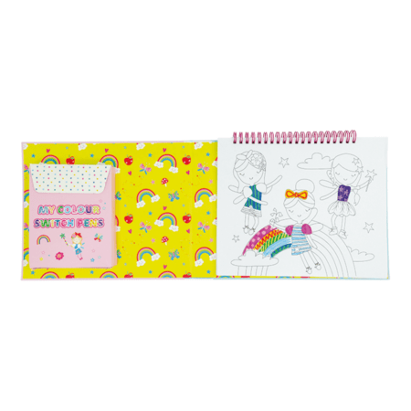 FLOSS AND ROCK Krāsojamā grāmata ar maģiskiem marķieriem, Varavīksnes feja, 50P6140 