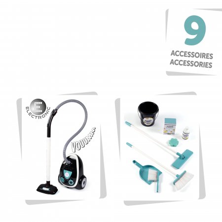SMOBY tīrīšanas ratiņu un putekļu sūcēja komplekts Home Clean, 7600330316 7600330316