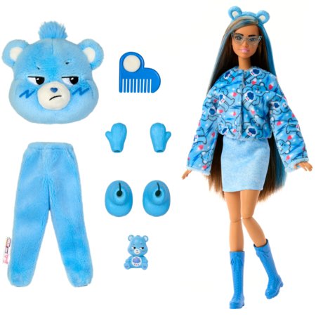 BARBIE lelle ar brūniem matiem Cutie Reveal Care Bears Series - Grumpy Bear, JCN96 