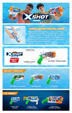 XSHOT ūdens pistole Nano Fast-Fill Skins, 11853 11853