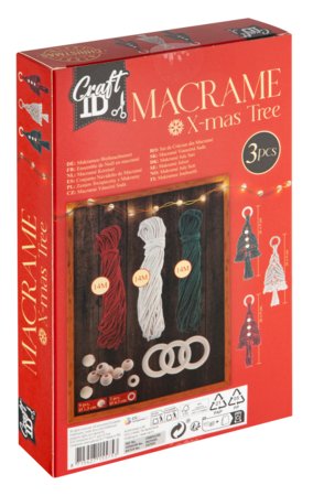 CRAFT ID radošais makramē komplekts – Ziemassvētku eglīte, CR8055/GE