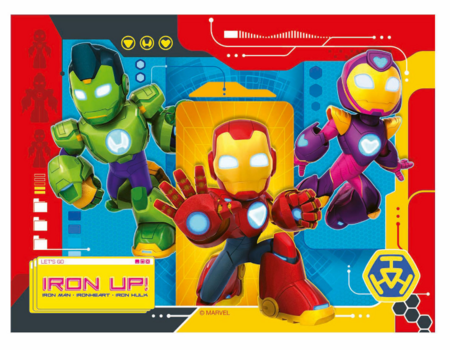 RAVENSBURGER bērnu puzle Iron Man & Friends, 12/16/20/24 gab., 12004190 