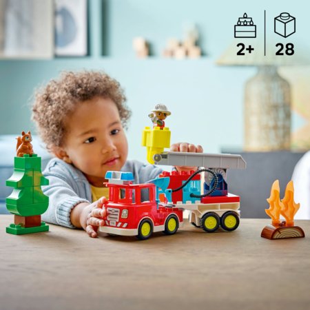 10473 LEGO® DUPLO® Pilsēta, ugunsdzēsēju auto ar šļūteni un ugunsdzēsēju 
