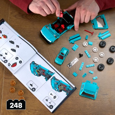 MATTEL BRICK SHOP HOT WHEELS 1:32 Honda Custom ’90 Civic EF būvēšanas komplekts, JHF62 