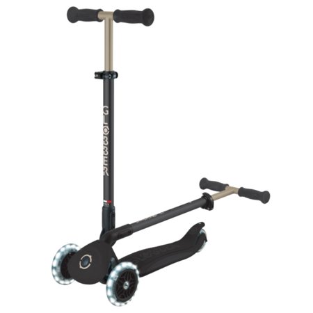 GLOBBER skrejritenis Go Up Deluxe Lights 360°, melns, 699-320 