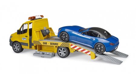 BRUDER MB Sprinter auto transportētājs ar gaismas un skaņas moduli un BRUDER rodsteru, 02675 02675