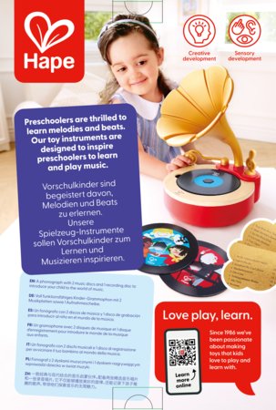 HAPE rotaļu fonogrāfs, E0641A 