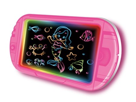 Zīmēšanas un rakstīšanas tāfele ar krāsu apgaismojumu, rozā, 2410K0087 