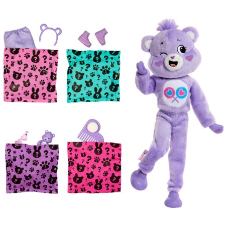 BARBIE lelle ar gaišiem matiem Cutie Reveal Care Bears sērija - Share Bear, JCN94 