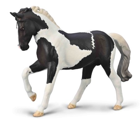 COLLECTA figūriņa zirgs, melns tobiano, 80027 