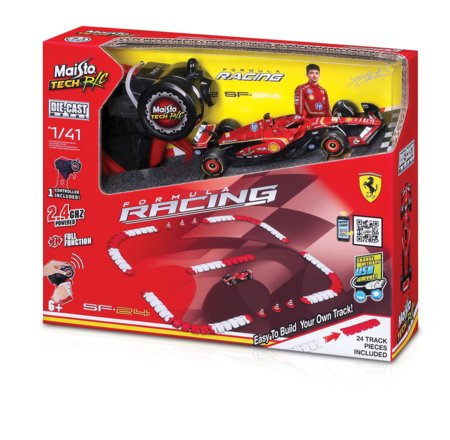 MAISTO TECH R/C 1:41 rādiovadāms auto ar trasi F1 Ferrari SF-24, 82671 