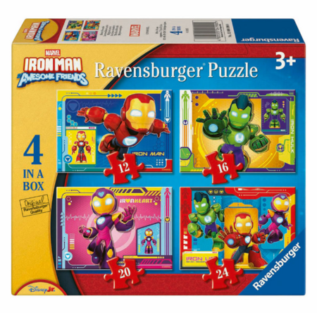 RAVENSBURGER bērnu puzle Iron Man & Friends, 12/16/20/24 gab., 12004190 