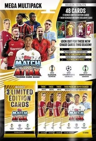TOPPS kartiņas Champions League 2025 MA Mega Multipack, 48+3gab, 5053307071667 