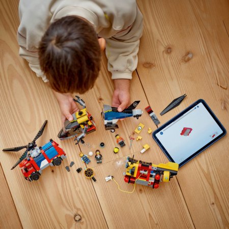 60462 LEGO® City Great Vehicles Helikoptera, ugunsdzēsēju auto un zemūdenes komplekts 