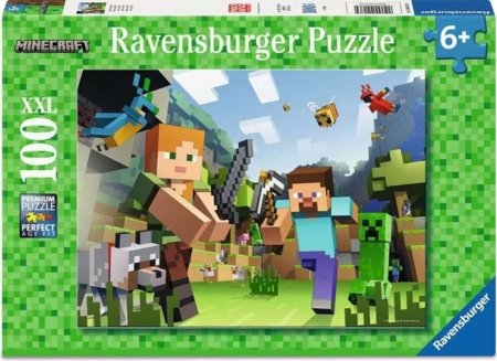 RAVENSBURGER bērnu puzle Minecraft, 100 gab., 12004176 