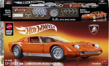 MATTEL BRICK SHOP HOT WHEELS Lamborghini Miura P400 SV 71 konstruktors, JHF61 