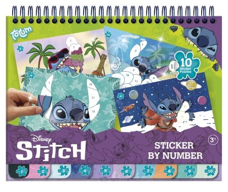 TOTUM DISNEY STITCH radošais komplekts Sticker by number pad, 700123 