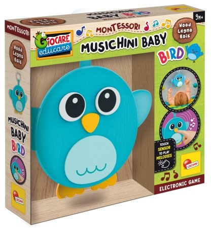 MONTESSORI muzikāla un izglītojoša koka rotaļlieta BIRD, 105434 