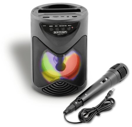 BONTEMPI bezvadu skaļrunis ar mikrofonu un RGB apgaismojumu, 491010 