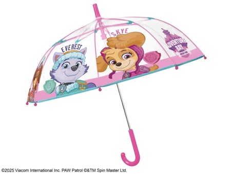 PERLETTI PAW PATROL caurspīdīgs lietussargs 45/8, rozā, 75157 