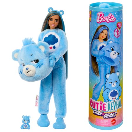 BARBIE lelle ar brūniem matiem Cutie Reveal Care Bears Series - Grumpy Bear, JCN96 