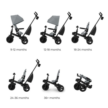 KINDERCRAFT trīsritenis AVEO 2 Plus, pelēks, KRAVEO02GRY0000 