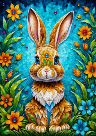 ENJOY PUZZLE puzle DĀRZA ZAĶĪTIS, 1000 gab., 68 × 48 cm, Enjoy-2149 