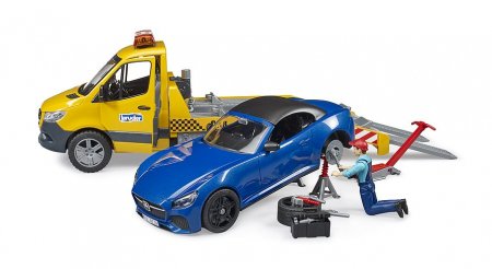 BRUDER MB Sprinter auto transportētājs ar gaismas un skaņas moduli un BRUDER rodsteru, 02675 02675