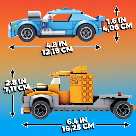 MEGA CONSTRUX HOT WHEELS monster truck vilcējs ar mašīna, GYG66 GYG66