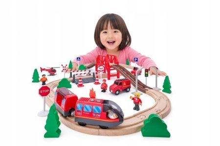 WOODY dzelzceļa sliežu komplekts Firefighters, 02192110 