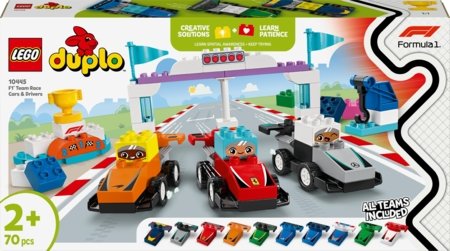 10445 LEGO® DUPLO® Town F1® komandas sacīkšu auto un pilot 
