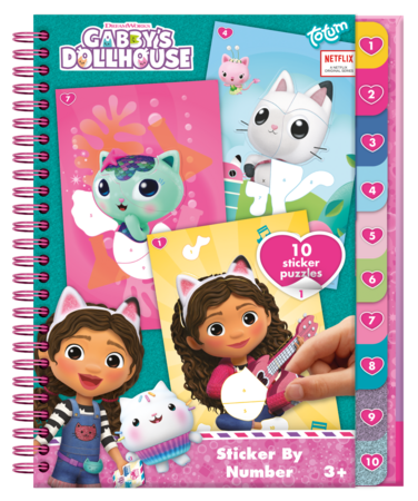 TOTUM GABBY'S DOLLHOUSE radošā uzlīmju grāmata pēc skaitļiem, 421028 