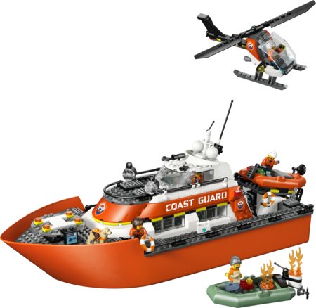 60504 LEGO® City Krasta apsardzes glābšanas laiva un helikopters 