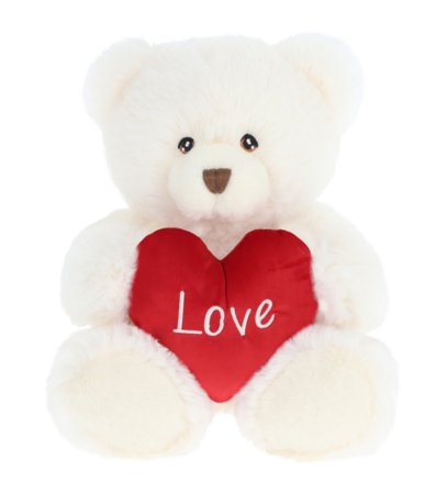 KEEL TOYS mīkstā rotaļlieta lācis Harry ar sirsniņu, krēmkrāsā, 20 cm, SV3475 