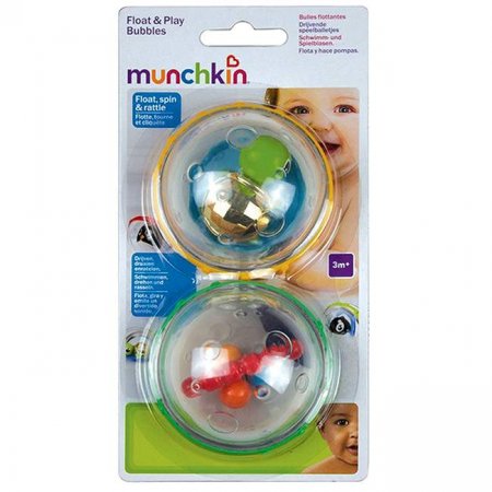 MUNCHKIN Float and Play Bubbles zīdaiņu un mazuļu vannas rotaļlieta, 4m+, 2 gab., 9004801 90048