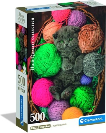 CLEMENTONI puzle Fluffy Kitten Compact, 500 gab., 35617 